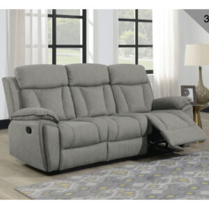 Killeen Fabric Recliner 3 Seater Sofa In Grey