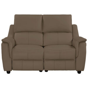 Milun Leather Electric Recliner 2 Seater Sofa In Dark Taupe