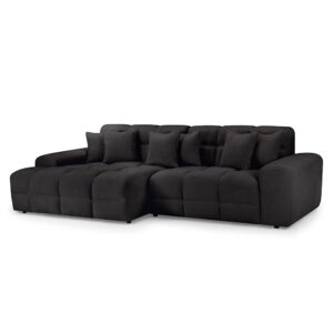 Jackson Fabric Left Hand Corner Sofa In Black
