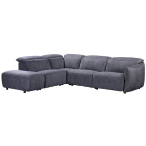 Leiria Fabric Left Handed Corner Sofa In Anthracite