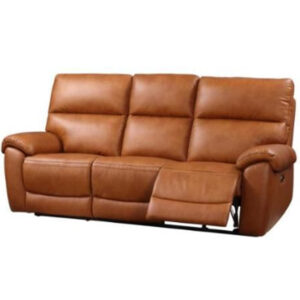 Radford Leather Electric Recliner 3 Seater Sofa In Tan